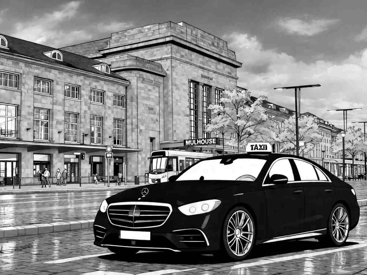 Taxi à la gare de Mulhouse-Ville
